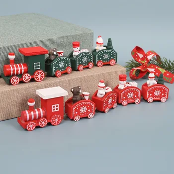Drevené Vianočné Malé Vlak Vianočné Ozdoby Šťastné A Veselé Vianoce, Výzdoba Pre Domáce Šťastný Nový Rok 2021 Tvorivé Deti Vianočné Darčeky
