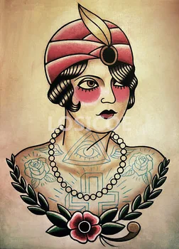 Nostalgické Retro Tetovanie Vzorované Plagáty Kraft papier Interiérové Maľby Reštaurovanie Stenu, Nálepky, holičstvo, Dekorácie