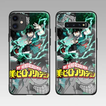 Deku midoriya izuku anime Tvrdeného Skla Mäkké Silikónové Pre iPhone SE 6 7 8 Plus X XR XS 11 Pro Max Telefón Prípade Kryt Plášťa