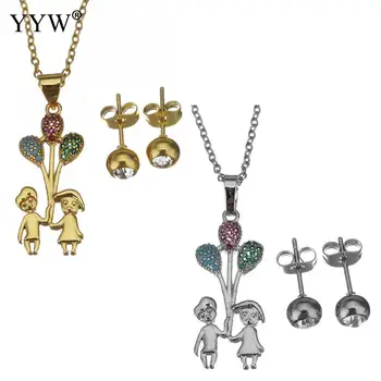 Móda Nehrdzavejúcej Ocele, Šperky Nastavuje Trendy Stud Náušnice Náhrdelník Pre Ženy, Náhrdelníky Náušnice Šperky Set Svadobné Šperky