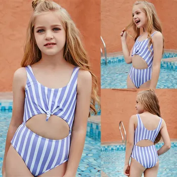 2021 Lete Dievčatá Dovolenku Roztomilý Pruhované Tlač Bikini Set Dvoch Kus Plavky, Plavky Detské Plavky Pre Dievčatá Plavky