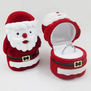 Snehuliak Krúžok Prípade Náušnice Držiak Na Šperky Zobraziť Vianočného Darčeka Santa Claus Šperky Box Box Krúžok