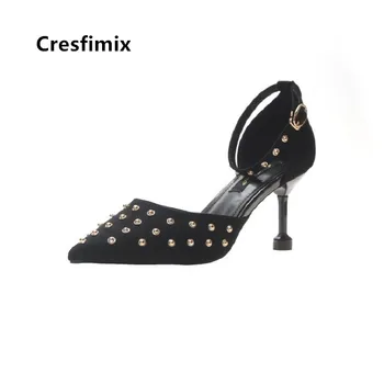 Cresfimix ženy módy klasické vysoko kvalitné letné vysokým podpätkom čerpadlá lady roztomilý nit lete vysokom podpätku topánky pompes femmes a5028