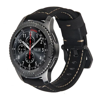 Kožené hodinky pásmo Pre Samsung Výstroj S3, Samsung Výstroj S3 Classic / Frontier Galaxy Sledovať 46 mm watchstrap nahradenie náramok
