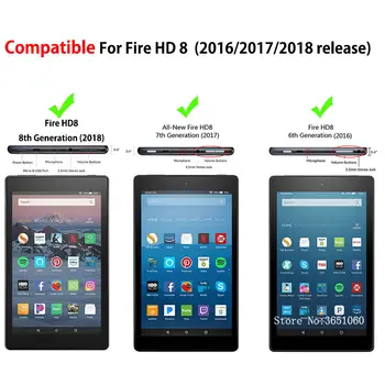 Zviera Maľované puzdro Pre Amazon Kindle Fire HD 8 2018 2017 2016 Smart Cover Funda Pre kindle Fire HD8 2016 6. 7. 8. Gen Shell