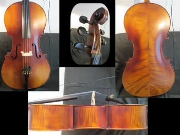 Strad štýl Masívneho dreva PIESEŇ 5 struny 4/4 violončelo,veľké,hlboké rick zvuk #13143