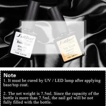 Vysoko Kvalitný Základný/vrchný Náter Transparentné Nail Art Gel, UV LED Soak Off Dlhotrvajúci Primer na Nechty, Manikúru, Laky