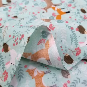 Dieťa Bavlna Twill textílie Potlačené Bavlnené Tkaniny pre DIY šitie patchwork handričkou list textílie