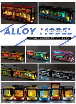 Predaj Vysoko kvalitných 1:32 zliatiny vytiahnuť späť bus model,vysoká imitácia Dvojité prehliadka autobusom,flash hračka vozidiel, doprava zdarma