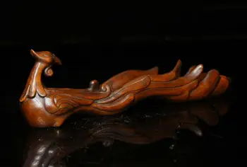 Svadobné Dekorácie Čínsky Krušpán dreva Vyrezané, FengShui Phoenix vták Socha regorge kadidlo vložiť