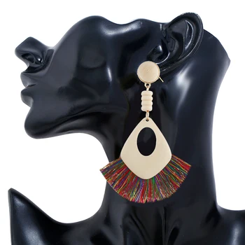 České etnických originálny design drevených geometrické strapec náušnice pre ženy je elegantný minimalistický kúzlo náušnice šperky veľkoobchod