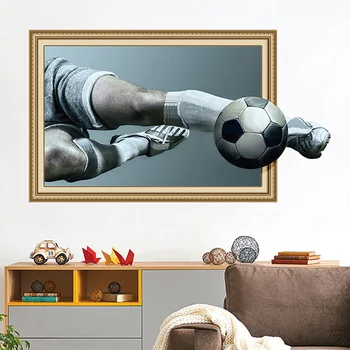 Steny Nálepka, 3D Stereo PVC Životného prostredia Nálepky, Hrá Futbal, Stena Nálepky Futbalových Fanúšikov Nálepka na Stenu