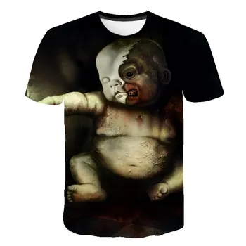 Nové pánske Sexy 3D Horor Vytlačené T-shirt Mužov Gotický Punk Rock Zombie Zábavnej 3D T-shirt Muži Móda Oblečenie Harajuku Tee Top