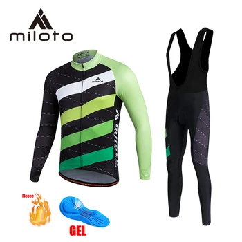 MILOTO zimné thermal fleece, jazda na bicykli sady 2019 mužov horských maillot ciclismo hombre uniforme ciclismo na koni cyklus bicykli vyhovuje