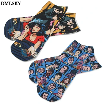 DMLSKY Film v Pohode Zábavné Ponožky Ženy Muži Móda 3D Potlačené Bavlnené Ponožky Cartoon Ponožky Novosti Ponožky M4386