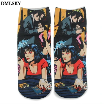 DMLSKY Film v Pohode Zábavné Ponožky Ženy Muži Móda 3D Potlačené Bavlnené Ponožky Cartoon Ponožky Novosti Ponožky M4386