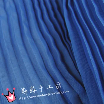1psc Oblečenie veľkoobchod handričkou modré Zvislé Skladaný orgán snehom spinning skladaná sukňa odbavenie tkaniny farby