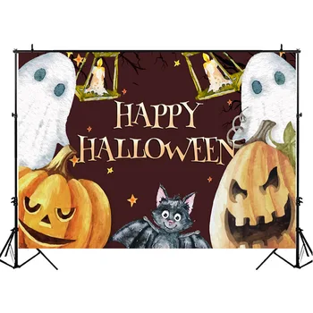 NeoBack Šťastný Halloween Pozadie Tekvica Svetlo Ghost Vidina Bat Pozadí Fotografie Sviečka Deti Deti Noc Foto Backdro
