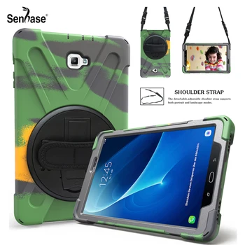Shockproof Deti Bezpečné PC Kremíka Hybrid Stojan Tabletu Kryt Pre Samsung Galaxy Tab 10.1 2016 T580 T585 Prípade S Popruhom cez Rameno