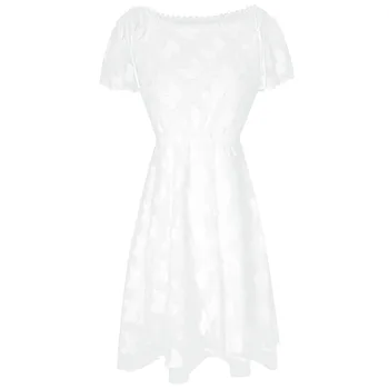 2020 nové letné šaty žien elegantné biele slim organza patchwork šifón šaty bežné ženské oblečenie