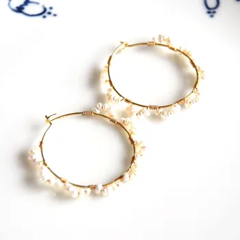 Zlato módne šperky drôt zabalené handmade náušnice dizajnér náušnice pre ženy darček