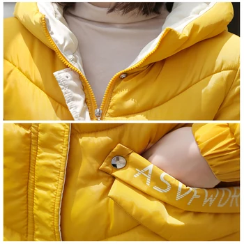 Zimná bunda ženy novú veľkú veľkosť hrubé bavlna kabát módne voľné dlhým rukávom s kapucňou bavlna zimná bunda ženy kabát W851