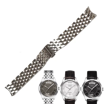 WENTULA watchband pre TISSOT T-ONE AUTOMATIC T038430A nehrdzavejúcej ocele pevné kapela hodinkám muž