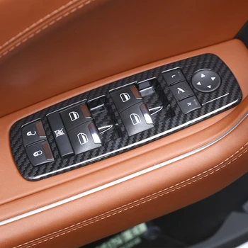 4 Ks Pre Maserati Levante 2016 Uhlíkových Vlákien ABS Okno Výťah Tlačidlo Rám, Kryt Výbava Auto Príslušenstvo