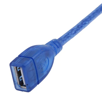 Transparentná Modrá USB 2.0 Predlžovací Kábel riadku údaj Mužov a žien kábla 0,3 m, 1,5 m, 3m ,5m,10m