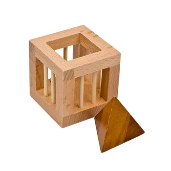 Genius Hračku Môžete mať trojuholník von? Bukové drevo zámok puzzle, drevené hračky, vzdelávacie hračky pre deti, dospelých predstaviť rozvoj