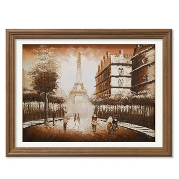 Handpaint Eiffelova Veža Street View olej na Plátne Pre umelecké dekorácie