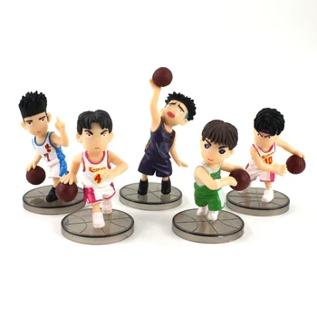5 ks/set 7-10 cm Slam Dunk Basketbalového Hráča Hanamichi Sakuragi Rukawa Kaede Akagi Takenori PVC Model Obrázok Hračky