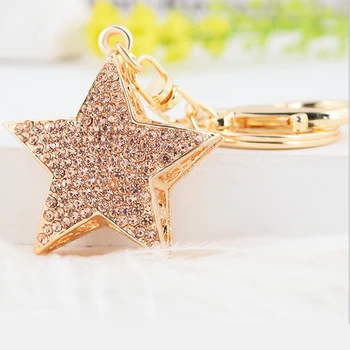 Fashion Star Keychain Nádherné Crystal Key Reťazca Krúžok pre Ženy Taška Prívesok Kľúč držiak Príslušenstva CH3521