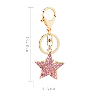Fashion Star Keychain Nádherné Crystal Key Reťazca Krúžok pre Ženy Taška Prívesok Kľúč držiak Príslušenstva CH3521