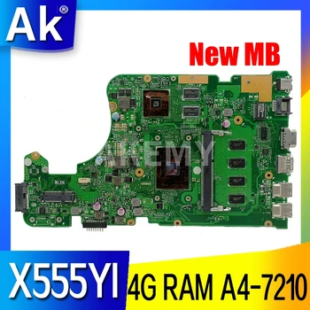 X555DG doske vhodný Pre Asus X555DG A555DG X555QG X555YI X555YI notebook doska A4-7210 R5-M320 4GB Test pracovať