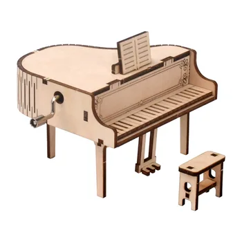 DIY 3D Drevené Puzzle Piano Music Box Model Súpravy, Hračky pre Deti Ruka Triasť Montáž Hračka Darčeky Domáce Dekorácie