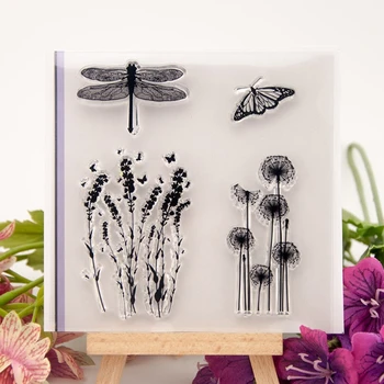Transparentné Pečiatka Silikónové Tesnenie List Výzdoba Pre DIY Zápisník Plavidlá Karty Album Dragonfly Motýľ