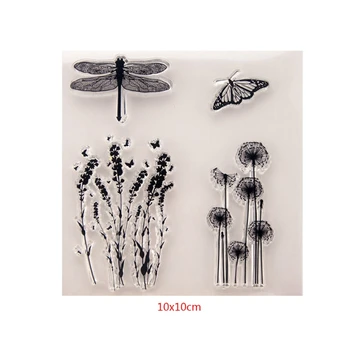Transparentné Pečiatka Silikónové Tesnenie List Výzdoba Pre DIY Zápisník Plavidlá Karty Album Dragonfly Motýľ