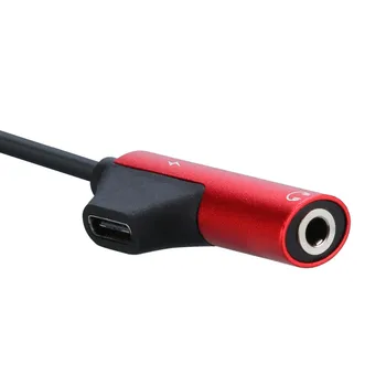 2 v 1 Typ C Do 3,5 mm Slúchadlá Pre Xiao Samsung Huawei USB Typ-C Audio Plnenie Converter Jack Slúchadlá Slúchadlá Adaptér