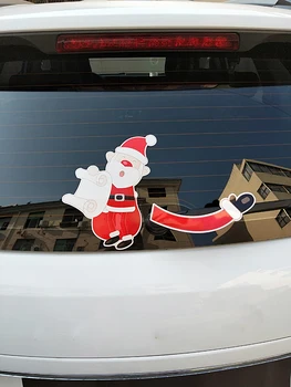 ZTTZDY Santa Claus Dávanie Darov Veselé Vianoce PVC Kotúča, Auto Nálepky YJ1-0022