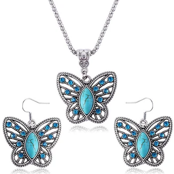 Motýľ/Korytnačka Krištáľové Šperky Sady Vintage Náušnice, Náhrdelníky Pre Ženy Elegantný Náhrdelník S Príveskom, Náušnice Výročie Darček