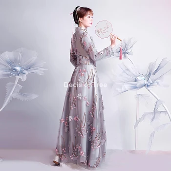 2021 hanfu kostým pre ženy čínskej tradičnej rozprávky klasické tanečné oblečenie han tang dynastie song dávnych lady dlhé šaty