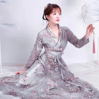2021 hanfu kostým pre ženy čínskej tradičnej rozprávky klasické tanečné oblečenie han tang dynastie song dávnych lady dlhé šaty