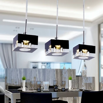 Prívesok Svetlo Inovovať Nové dovezené LED žiarovka & adaptér k9 crystal black modernej reštaurácie svetlo Závesné krištáľové svietidlá led G4