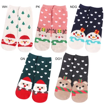 Vianočné Santa Claus Ponožky Ženy Muži Bavlna Krátky Elk Zimné Ponožky Cartoon Jeleň Snow Man Unisex Mäkké Ponožky Nový Rok Darček XBFF