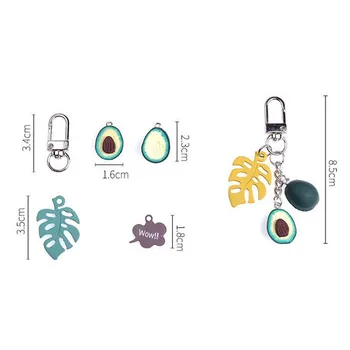 2020 Nové Simulácie Ovocia Avokádo v tvare Srdca Keychain Krúžok Módne Šperky Darček Pre Ženy, Dievča Taška Auto Prívesok