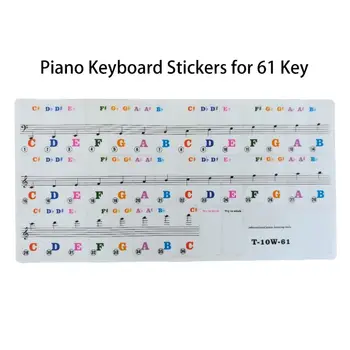 Klavír, Keyboard Nálepky Špeciálne pre 61 Tlačidlo.Farebné Väčšie List Vymeniteľné