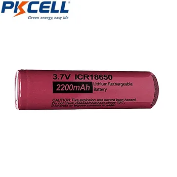 100ks Hot PKCELL Lithum ICR 18650 3,7 v Nabíjateľná Li-ion Batéria 2200mAh Plochou strechou, Č Pcm Pre Mechanické Mod