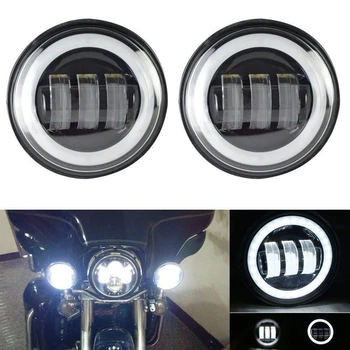 Halo Prstenec Svetla Nastavenie DOT Schválené Motocykel 7 Palcový LED Svetlometov+ 2x 4-1/2