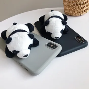 Roztomilý 3d Panda Kremíka TPU Mäkkého púzdra Pre iphone, 11Pro, Max 6s plus Candy Farby Zadný Kryt X XR XS Max 7plus 8 8plus X telefón prípadoch